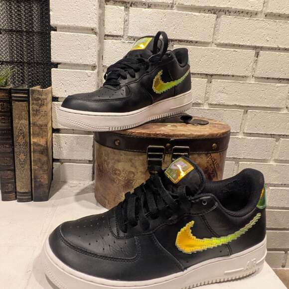 Nike Air Force 1 '07 LV8 Low Black Iridescent Pixel CV1699-002 - Picture 11 of 16